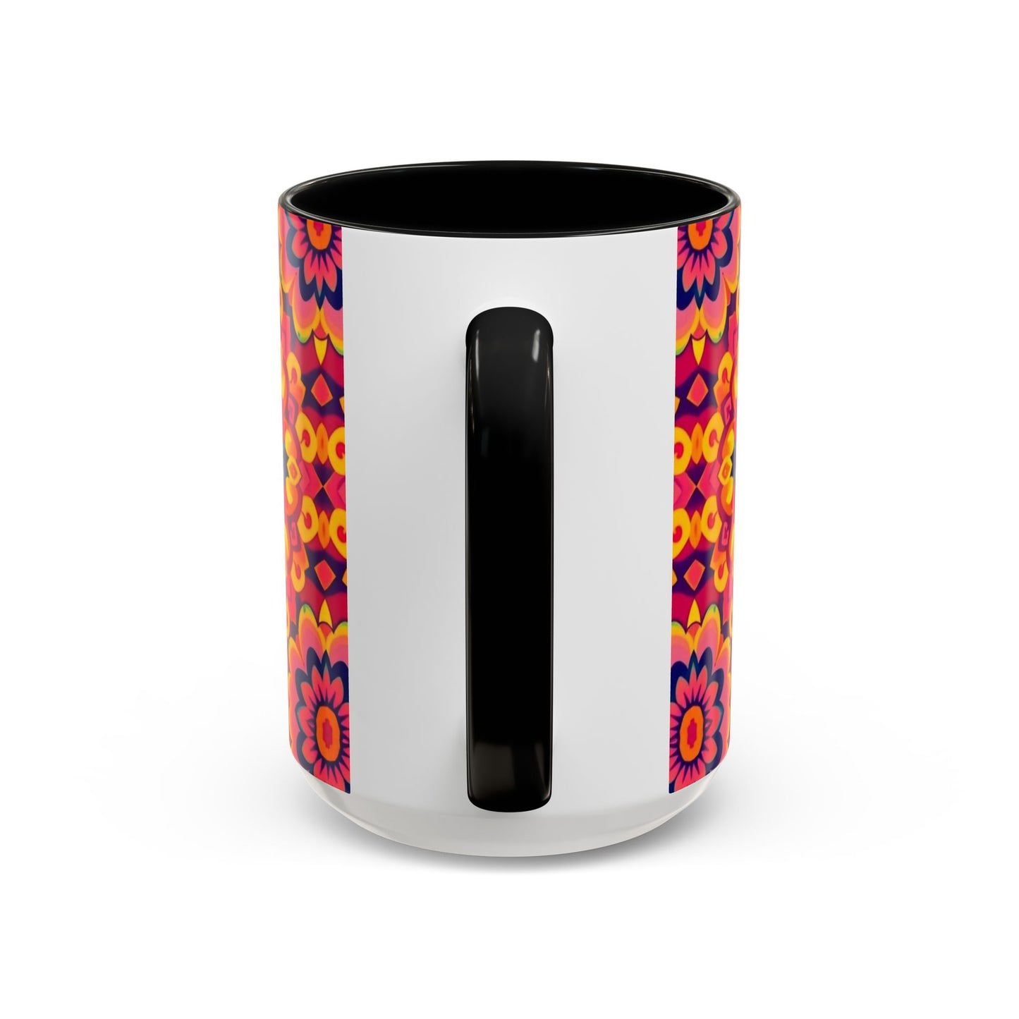Accent Coffee Mug, Pisces, Zodiac v1, Flower Pattern, (11, 15oz)