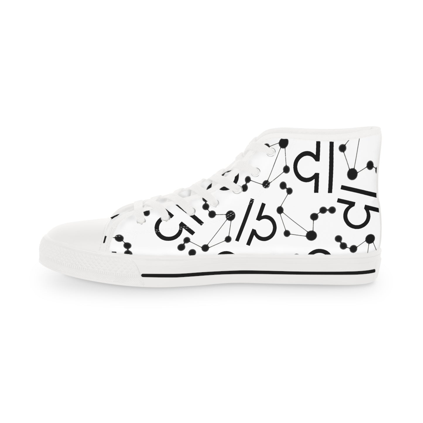Men's High Top Sneakers, Breathable polyester canvas, Libra Zodiac Design