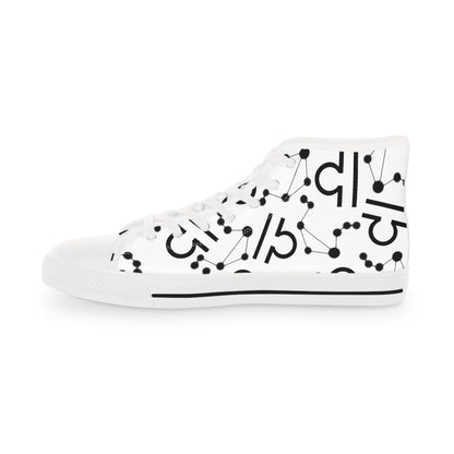 Men's High Top Sneakers, Breathable polyester canvas, Libra Zodiac Design