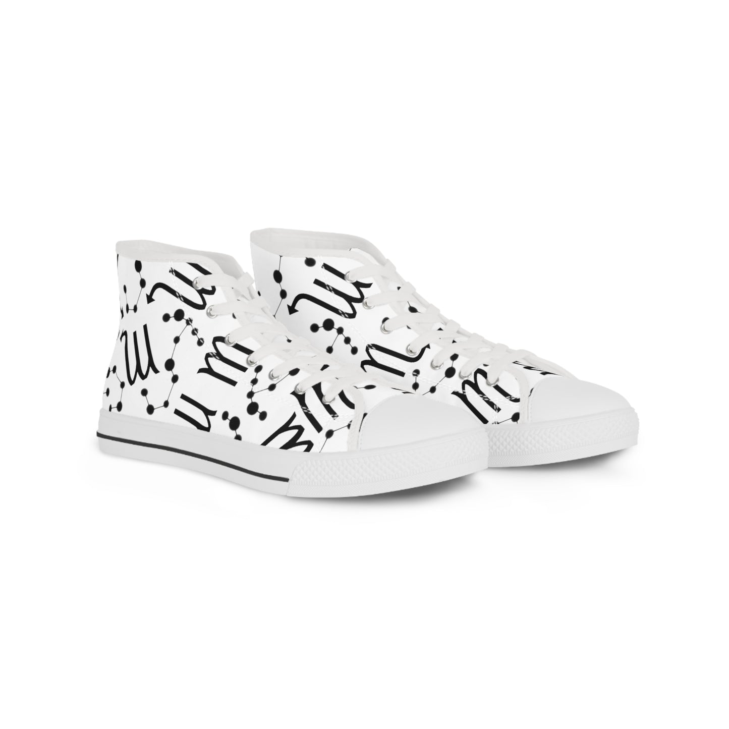 Men's High Top Sneakers, Breathable polyester canvas, Scorpio Zodiac Design