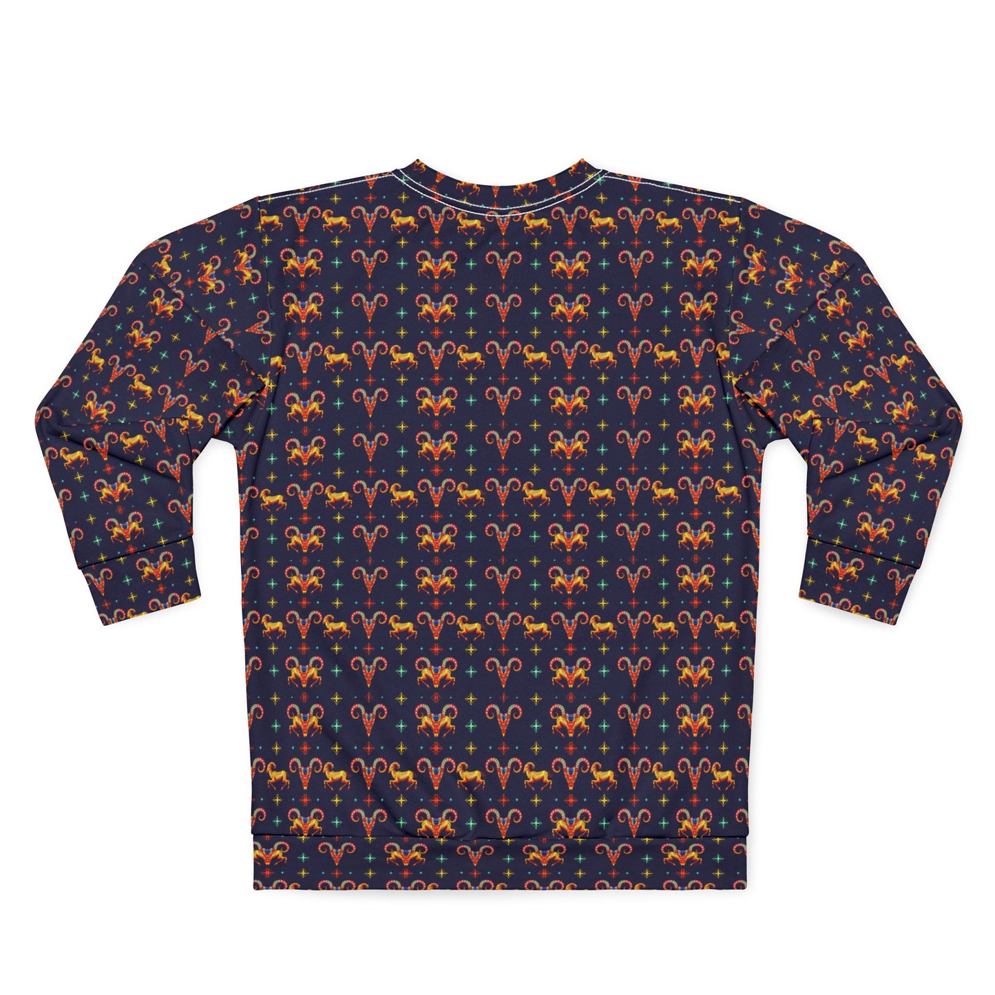 Unisex Sweatshirt (AOP), Aries, Zodiac, Jewel Pattern