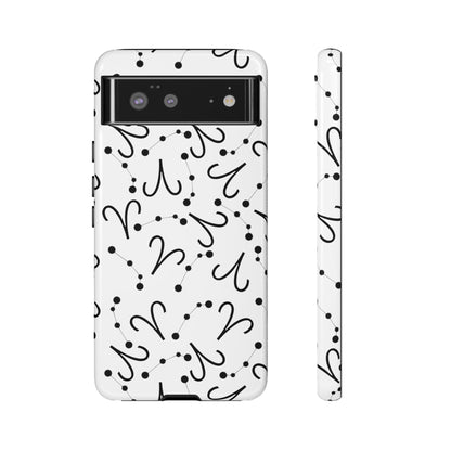 Tough Cases with the Aries Zodiac sign for iPhone, Samsung Galaxy, and Google Pixel devices