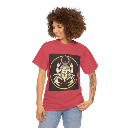 Unisex Heavy Cotton T-Shirt, Scorpio King, Print Art, Zodiac Design