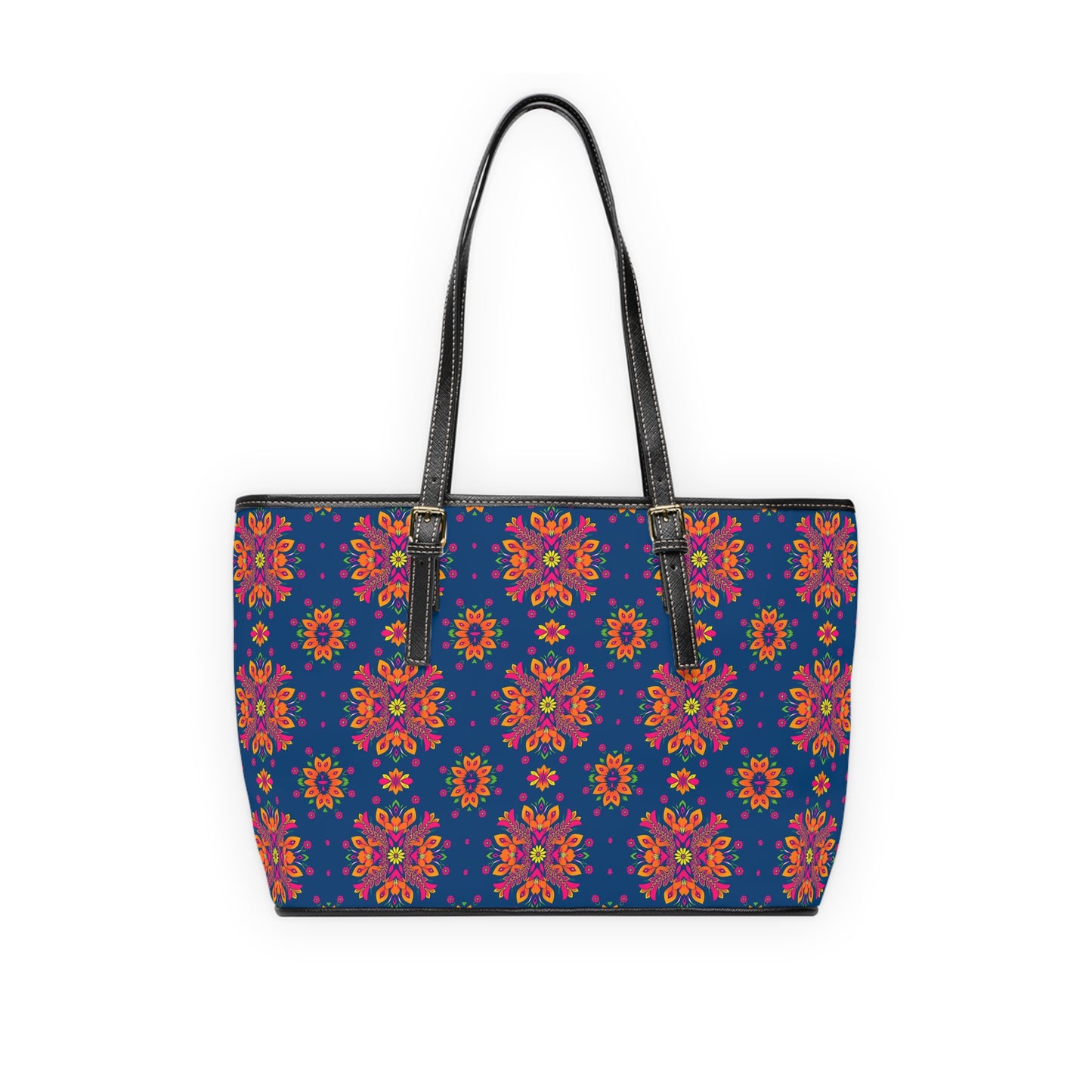 Leather Shoulder Bag, Gemini, Zodiac v1, Flower Pattern