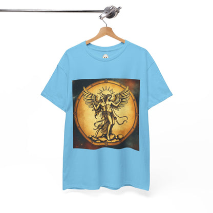 Unisex Heavy Cotton T-Shirt, Angel Twin, Gemini Zodiac Design