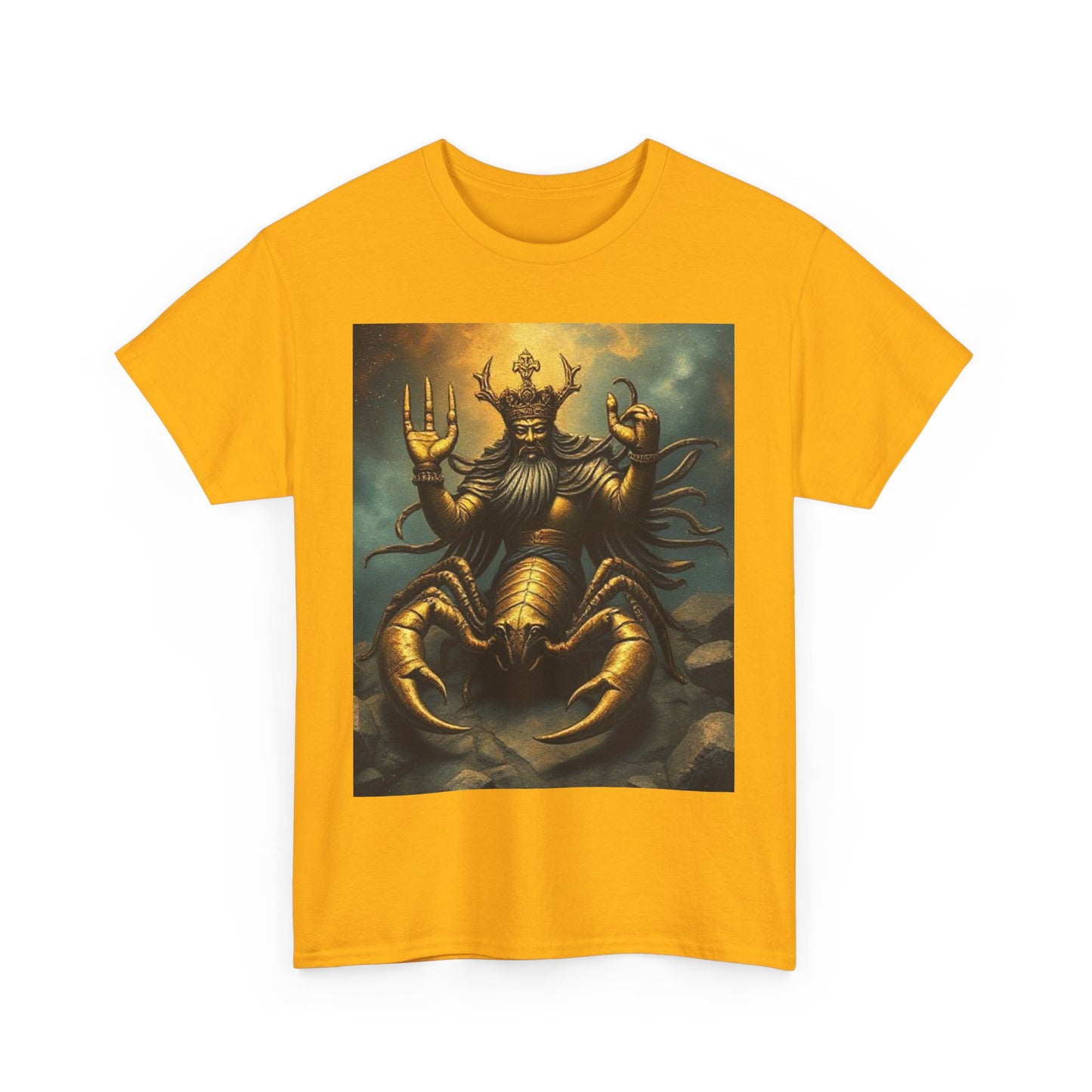 Unisex Heavy Cotton T-Shirt, Desert Scorpio King, Zodiac Design