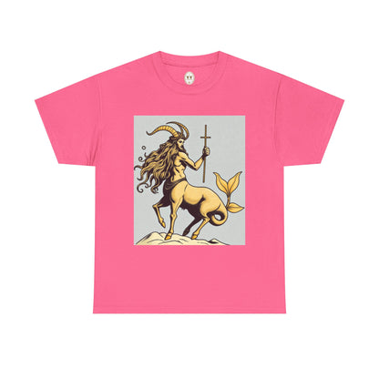 Unisex Heavy Cotton T-Shirt, Capricorn God v3, Zodiac Design