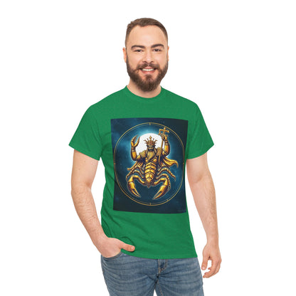 Unisex Heavy Cotton T-Shirt, Moon v1, Scorpio Zodiac Design