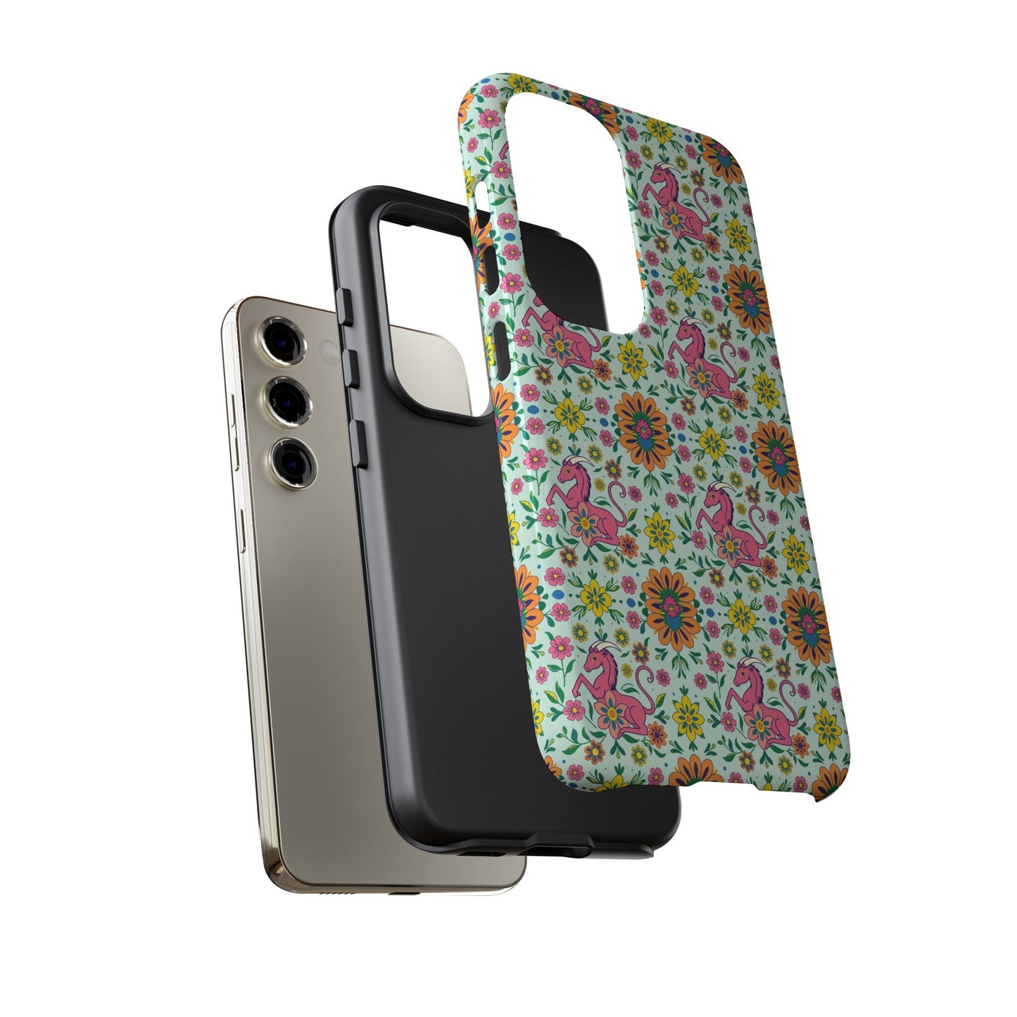 Tough Cases, Aquarius, Zodiac, Flower Pattern