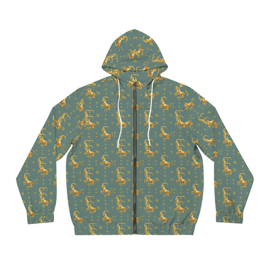 Full-Zip Hoodie (AOP), Capricorn, Zodiac v2, Pattern