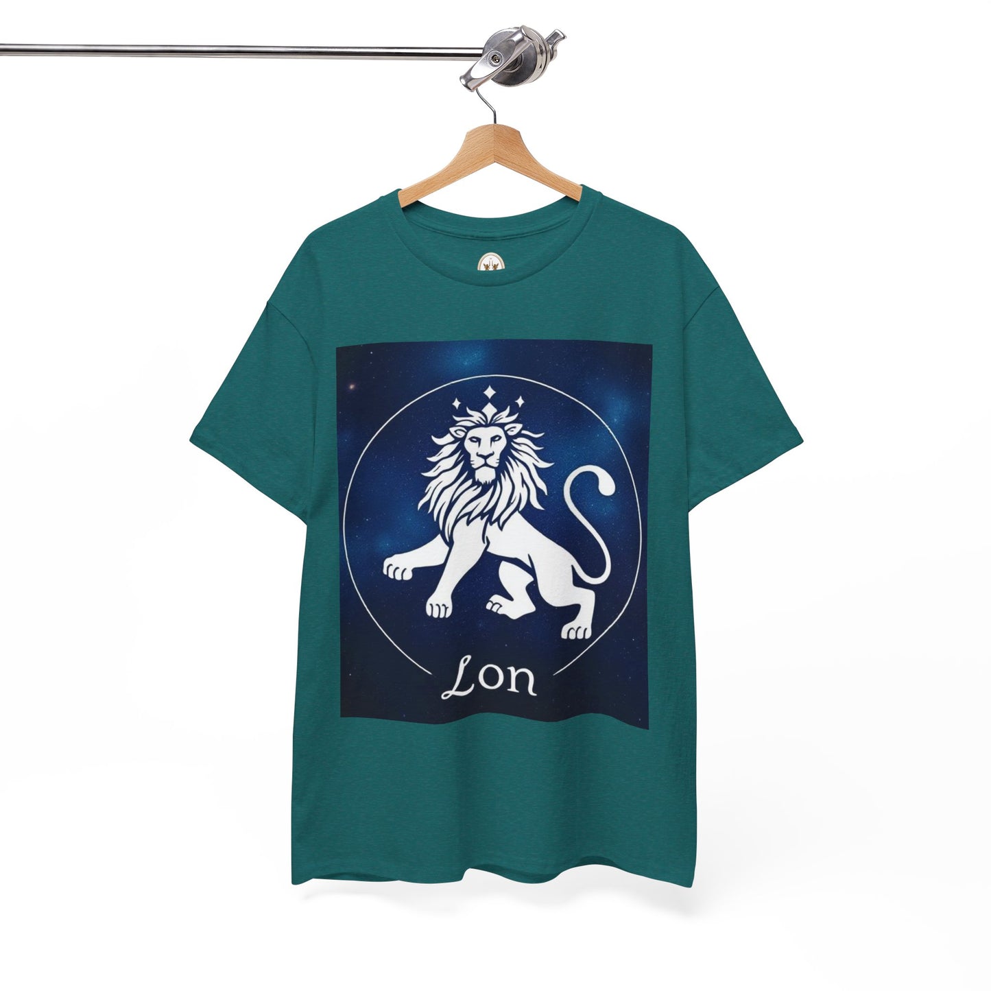 Unisex Heavy Cotton T-Shirt, Space Lion v1, Leo Zodiac Design