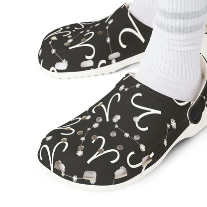 EVA Foam Rubber Shoes (AOP), Material 100% EVA, Aries Zodiac Design