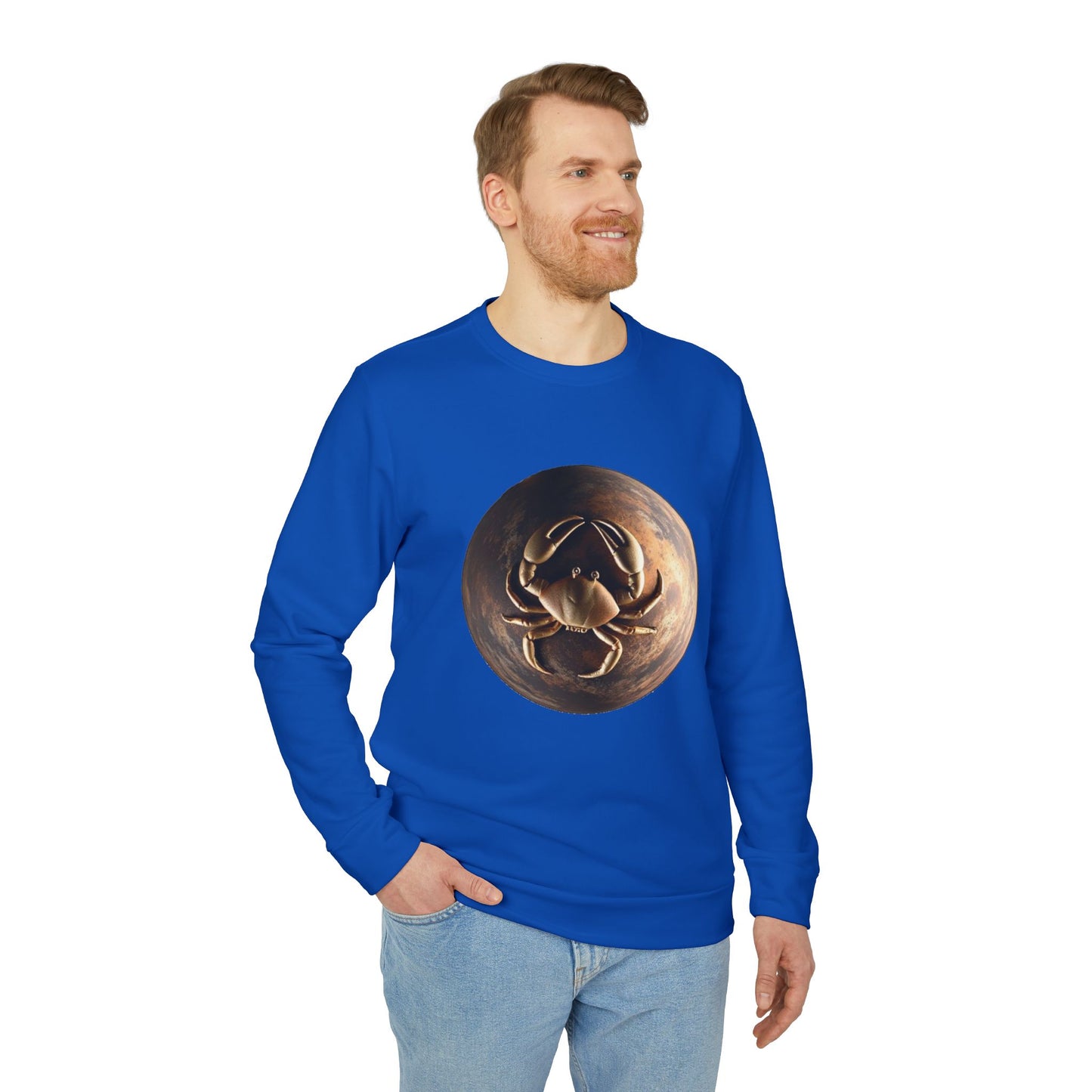 Adidas, Unisex Fleece Crewneck Sweatshirt, Cancer, Planet Animal, Zodiac