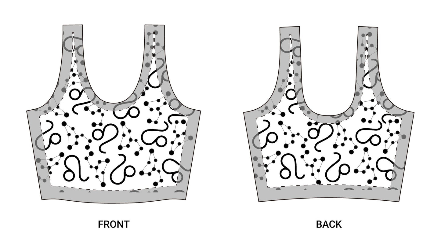 Polyester Sports Bra Leo Zodiac Sign (AOP)