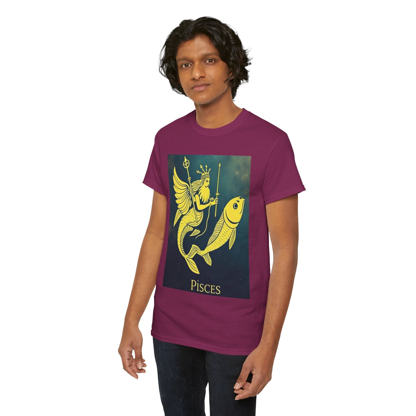 Unisex Heavy Cotton T-Shirt, Pisces Queen, Zodiac Design