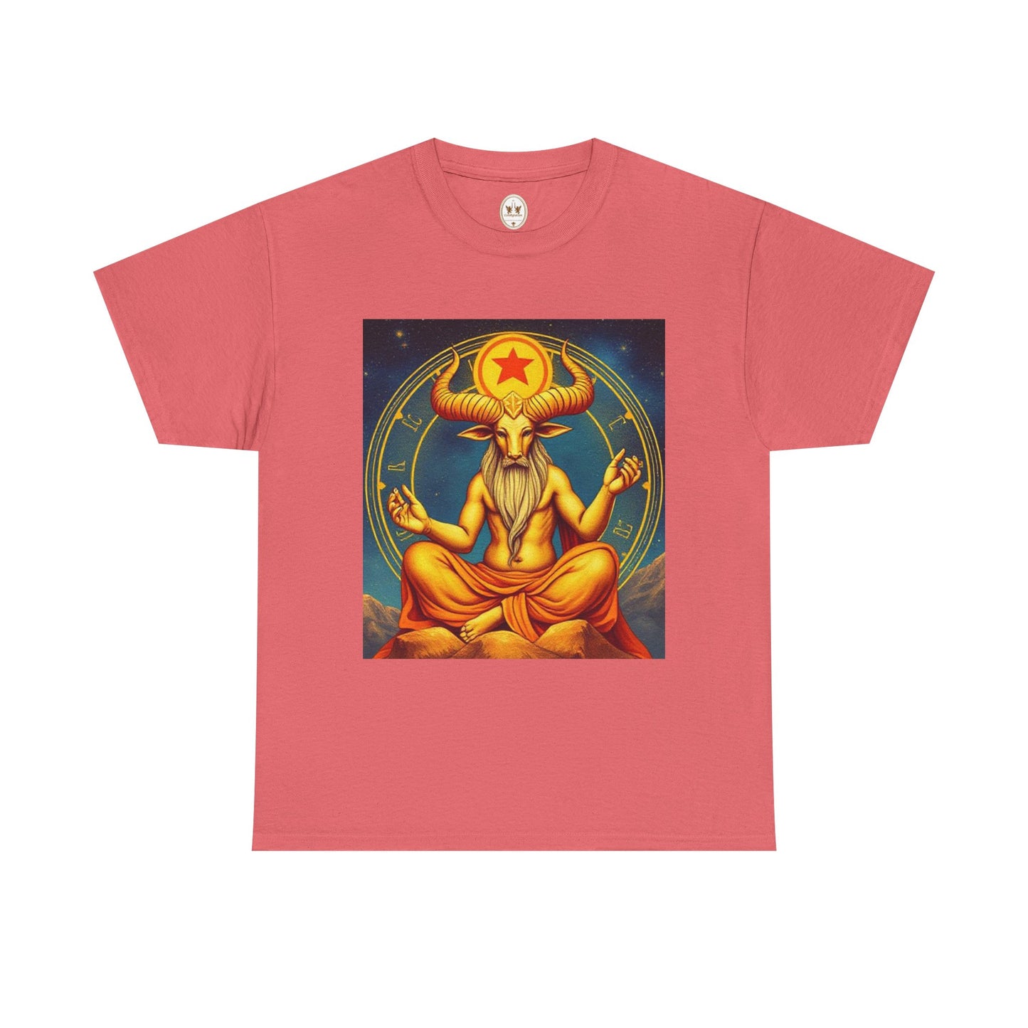 Unisex Heavy Cotton T-Shirt, Meditating Bull, Taurus Zodiac Design
