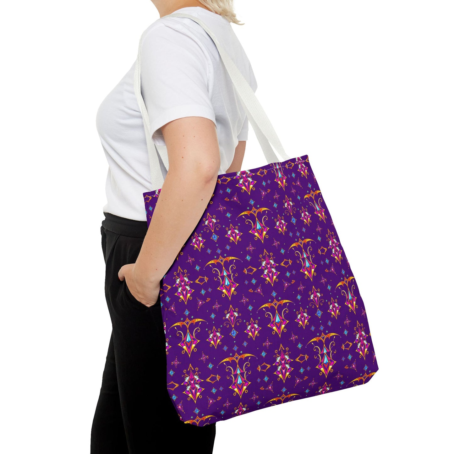 Tote Bag (AOP), Sagittarius, Zodiac, Jewel Pattern