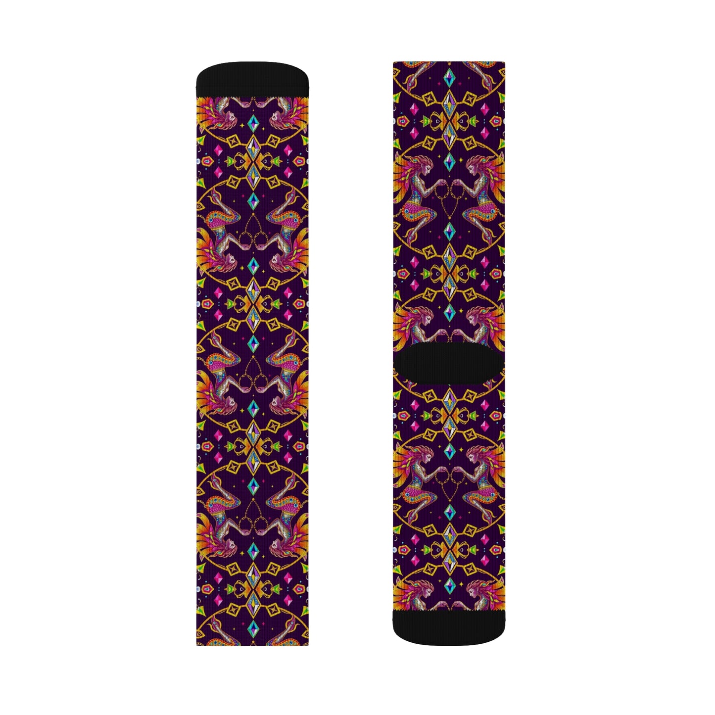 Sublimation Socks, Gemini, Zodiac v2, Jewel Pattern