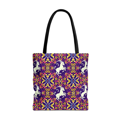Tote Bag (AOP), Capricorn, Zodiac v2, Flower Pattern