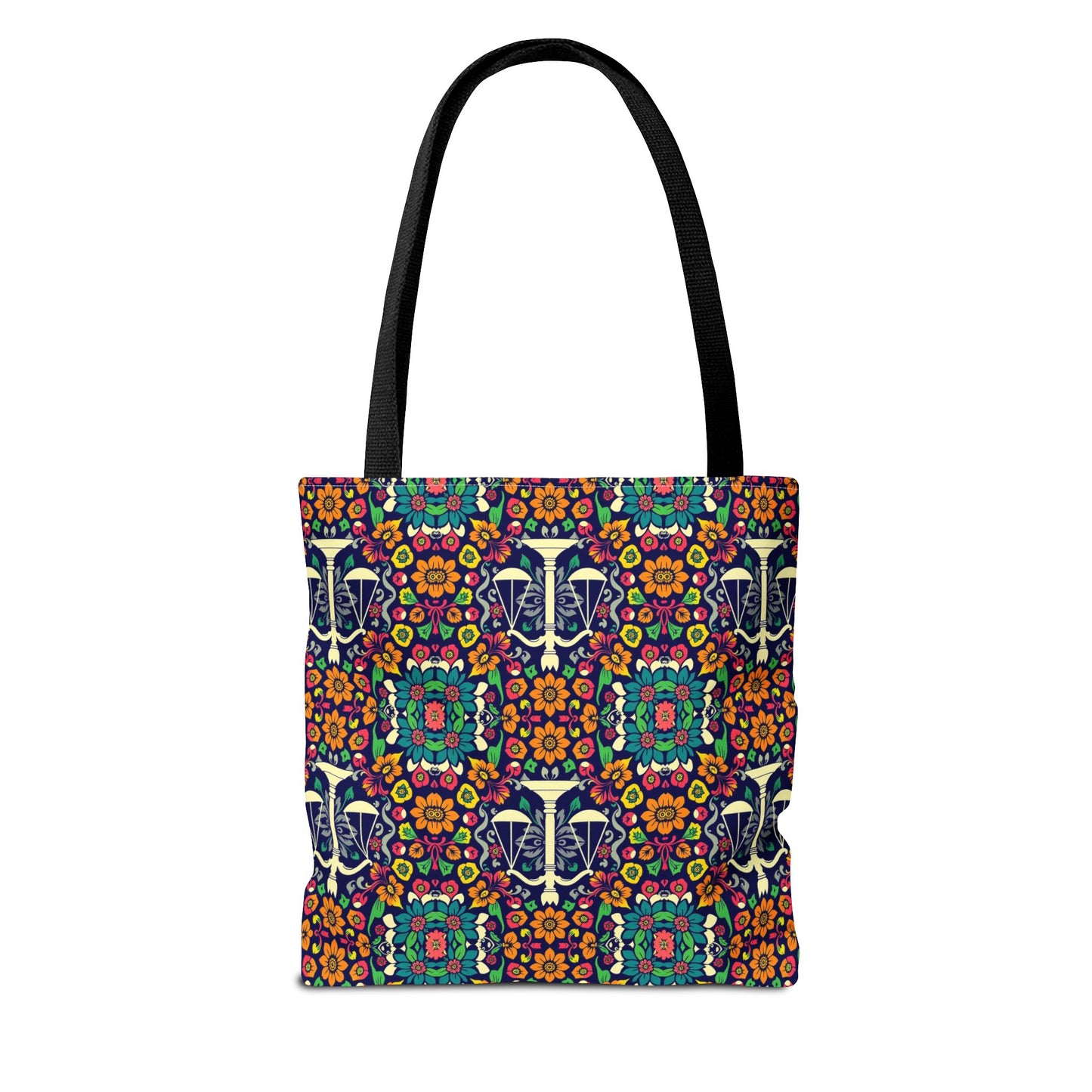 Tote Bag, (AOP), Libra, Zodiac v1, Flower Pattern