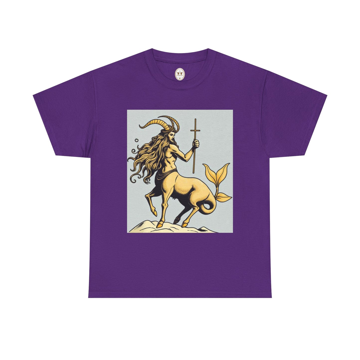 Unisex Heavy Cotton T-Shirt, Capricorn God v3, Zodiac Design