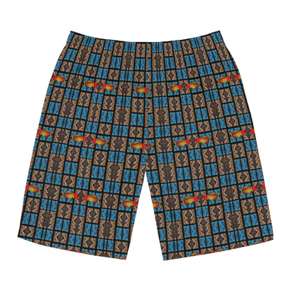 Men's Board Shorts, (AOP), Pisces, Zodiac v2, Shape Pattern