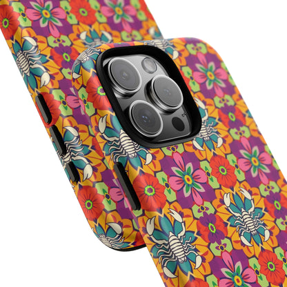 Tough Cases, Scorpio, Zodiac v3, Flower Pattern