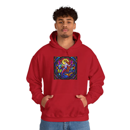 Unisex Heavy Blend™ Hooded Sweatshirt with glass Aquarius zodiac design