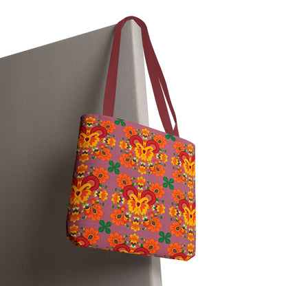 Tote Bag (AOP), Aries, Zodiac v1, Flower Pattern