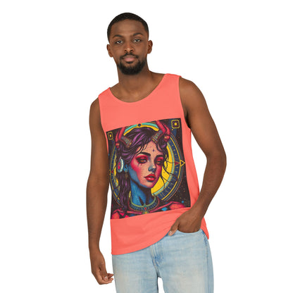 Unisex Garment-Dyed, Tank Top, Scorpio Design, Pop Art, 100% US cotton