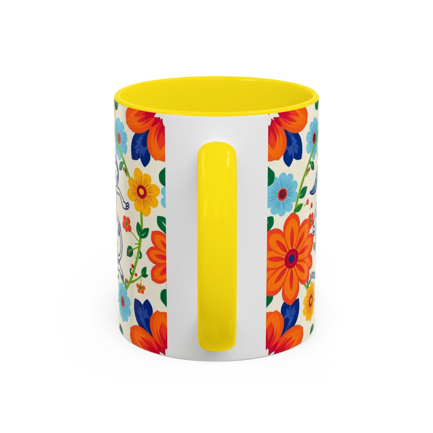 Accent Coffee Mug, Virgo, Zodiac v2. Flower Pattern, (11, 15oz)