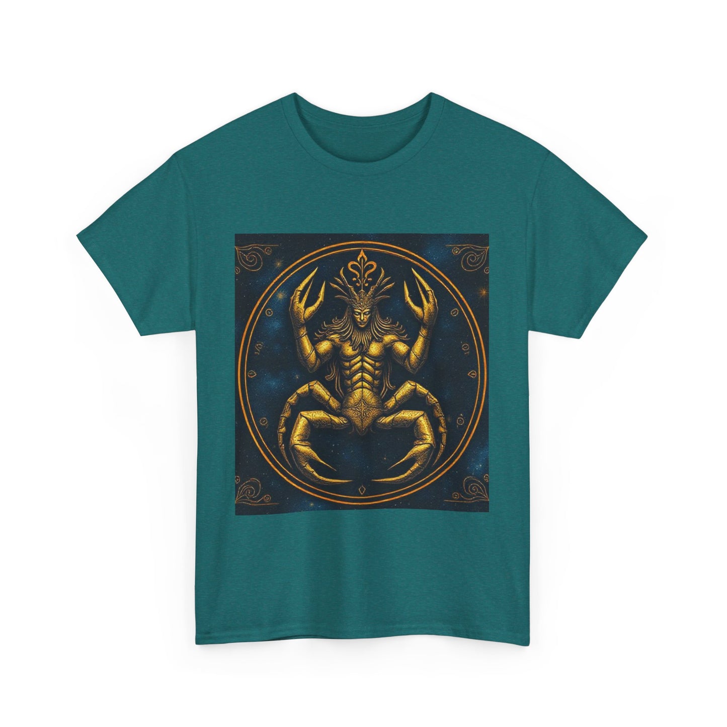 Unisex Heavy Cotton T-Shirt, Scorpion King, Cancer Zodiac Design