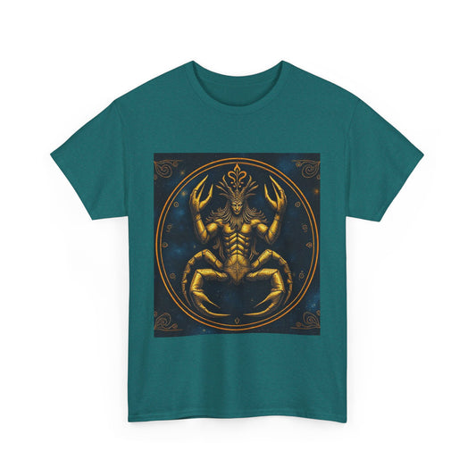 Unisex Heavy Cotton T-Shirt, Scorpion King, Cancer Zodiac Design