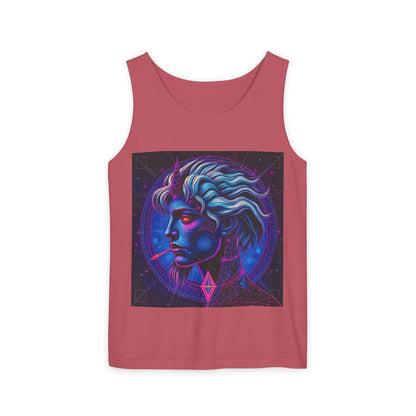 Unisex Garment-Dyed, Tank Top, Gemini, Pop Art v1, 100% US cotton