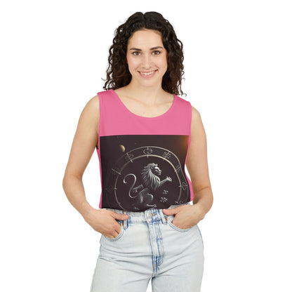 Unisex Garment-Dyed, Tank Top, Leo Design, Space Animal, 100% US cotton