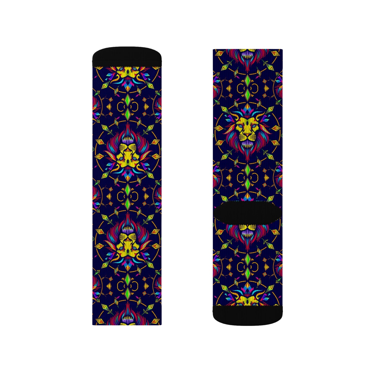 Sublimation Socks, Leo, Zodiac v3, Jewel Pattern