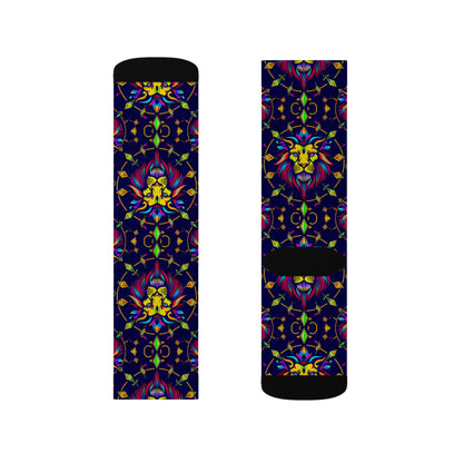 Sublimation Socks, Leo, Zodiac v3, Jewel Pattern