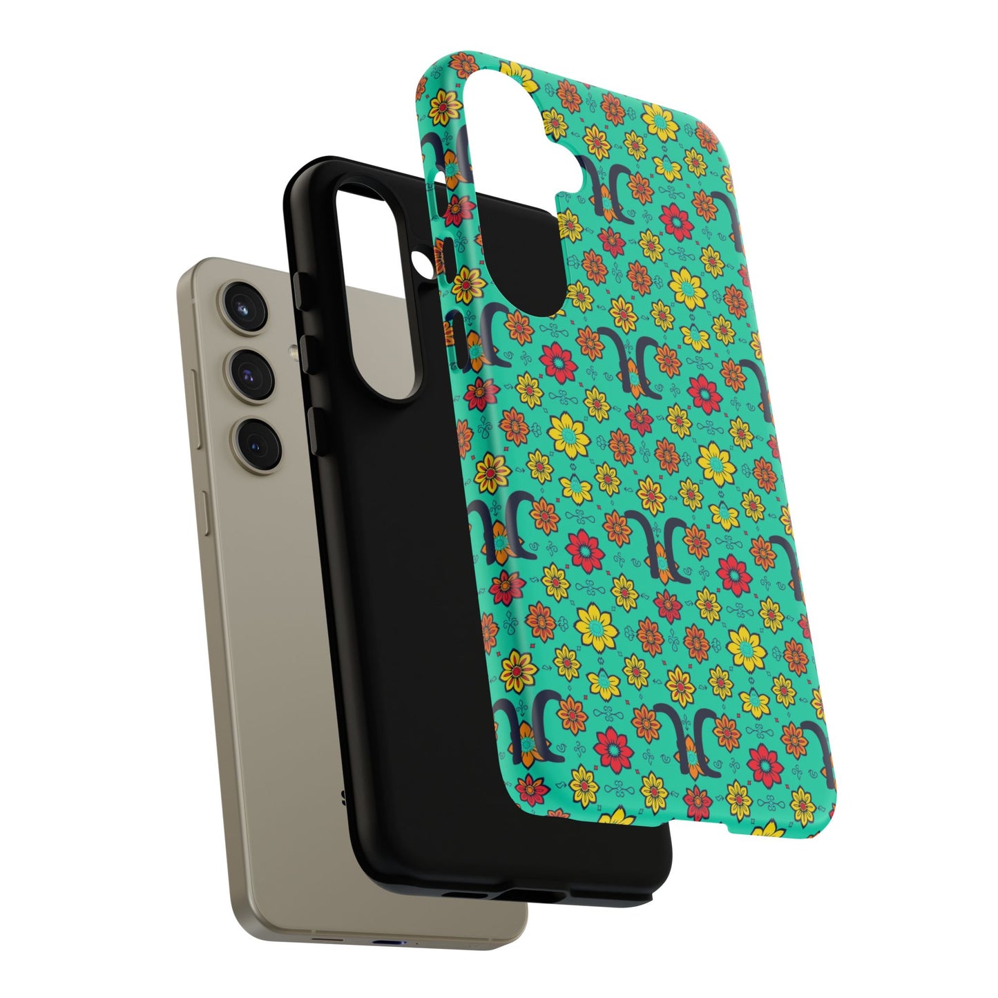 Tough Cases, Aquarius, Zodiac v2, Flower Pattern