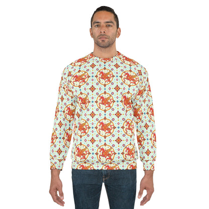Unisex Sweatshirt (AOP), Aquarius, Zodiac v2, Jewel Pattern