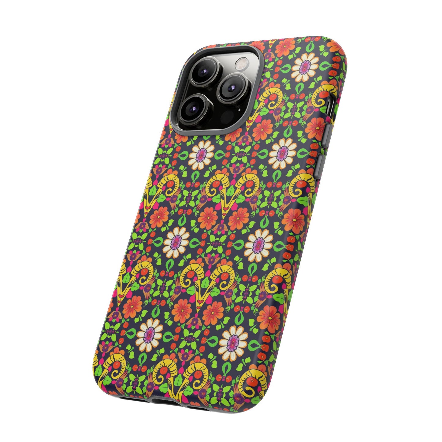 Tough Cases, Aries, Zodiac v4, Flower Pattern