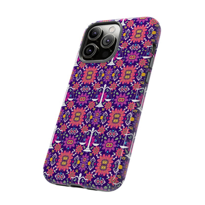 Tough Cases, Libra, Zodiac v4, Flower Pattern