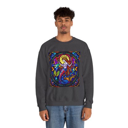 Unisex Heavy Blend™ Crewneck Sweatshirt, Glass 1, Aquarius Zodiac Design