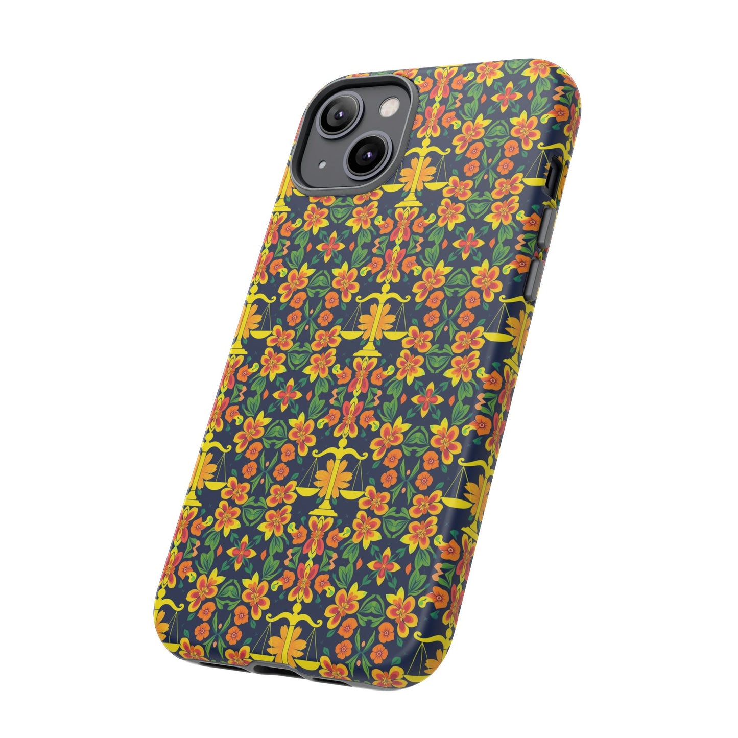 Tough Cases, Libra, Zodiac v3, Flower Pattern