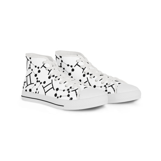 Men's High Top Sneakers, Breathable polyester canvas, Gemini Zodiac Design