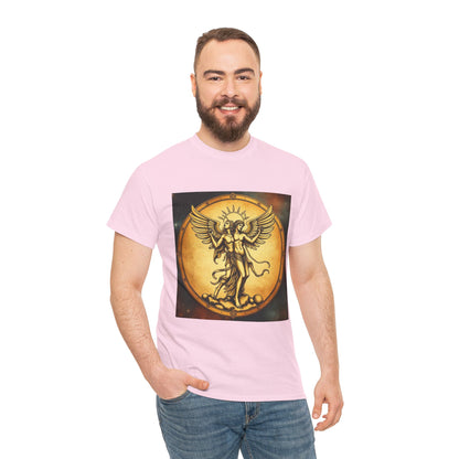 Unisex Heavy Cotton T-Shirt, Twin Angel v1, Gemini Zodiac Design