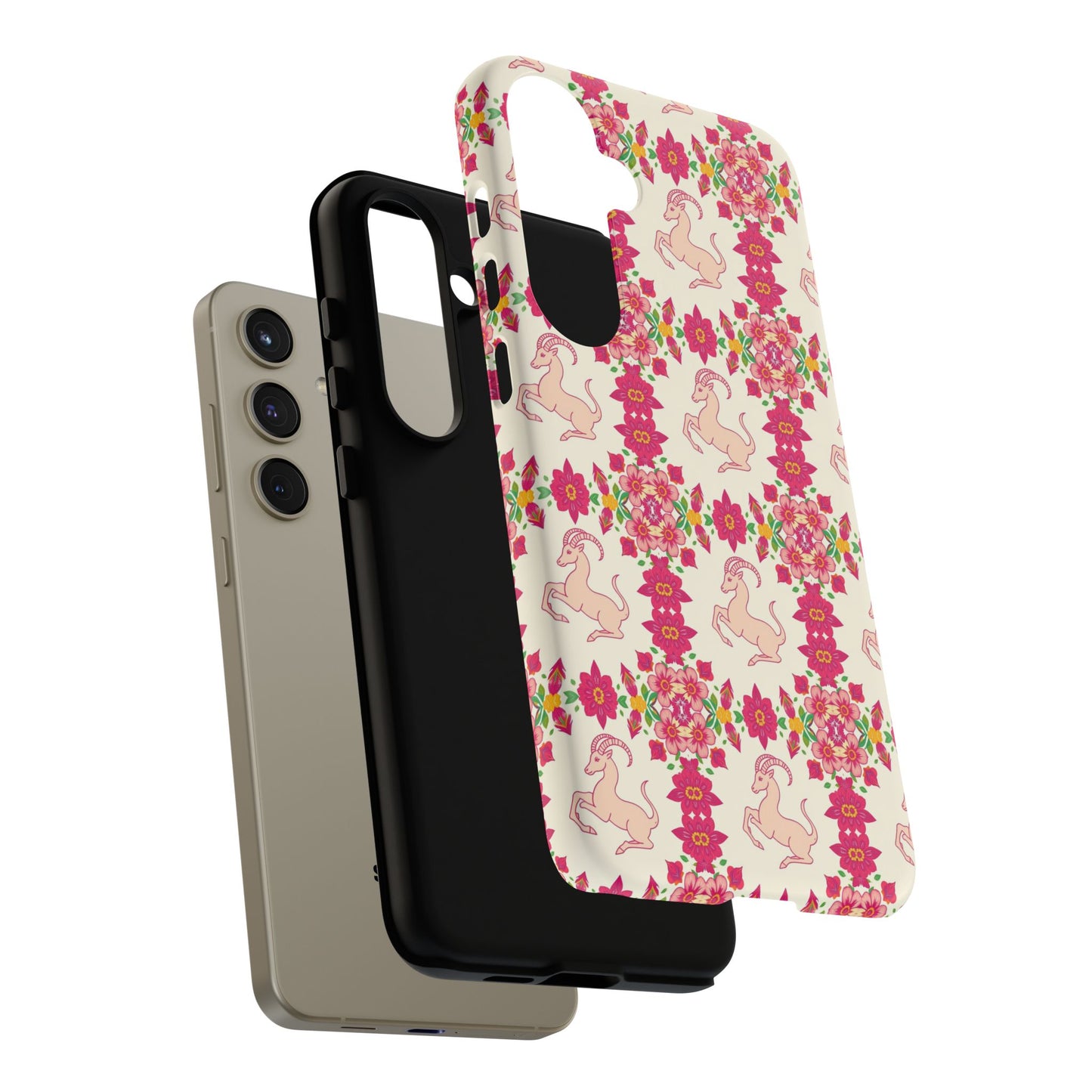 Tough Cases, Capricorn, Zodiac v3, Flower Pattern