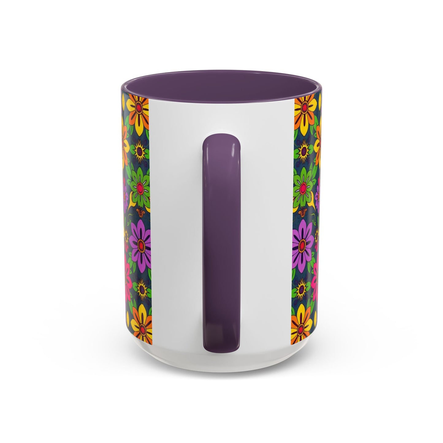 Accent Coffee Mug, Gemini, Zodiac v3, Flower Pattern, (11, 15oz)