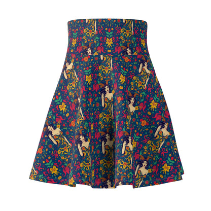 Women's Skater Skirt, (AOP), Capricorn, Zodiac v2, Sexy Pattern