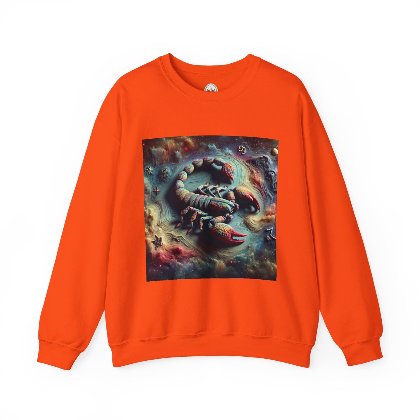 Unisex Heavy Blend™ Crewneck Sweatshirt, Trippy Mist Scorpion, Scorpio Zodiac Design