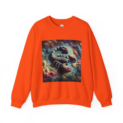 Unisex Heavy Blend™ Crewneck Sweatshirt, Trippy Mist Scorpion, Scorpio Zodiac Design